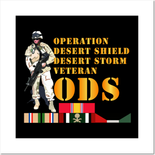 Soldier - Operation Desert Shield / Storm w SVC Ribbons Posters and Art